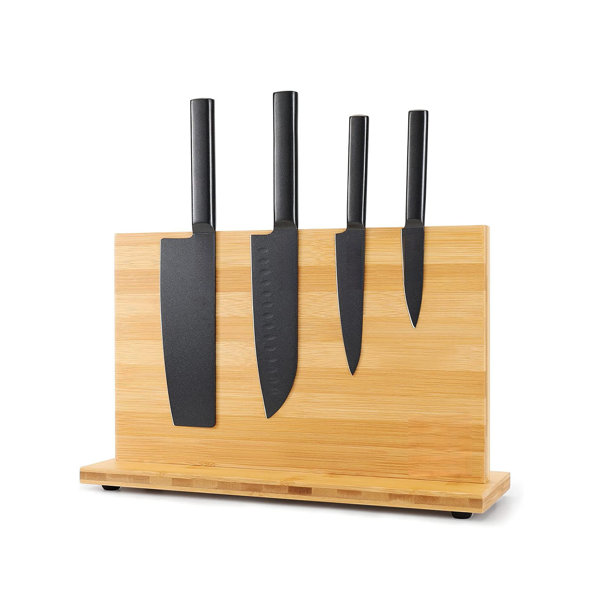 TrueNorth DoubleSided Knife Block(Natural Bamboo),Knife